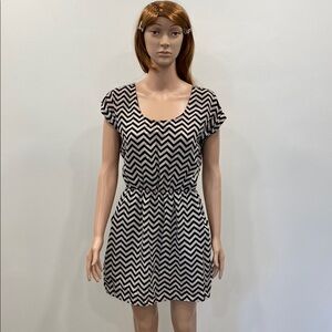 Candie's Black and White Chevron Mini Sundress